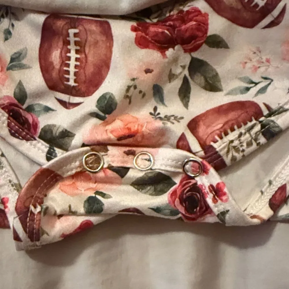 Charming Kids Dress with Football and Floral Design